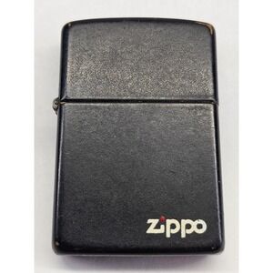 Zippo Lighter Unisex OS Black Good 2003 Matte Logo Windproof Brass Insert